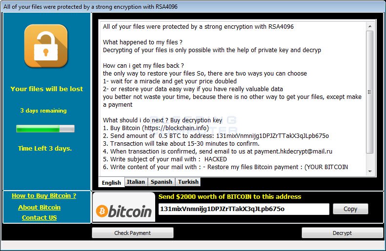 Ejemplo de Ransomware